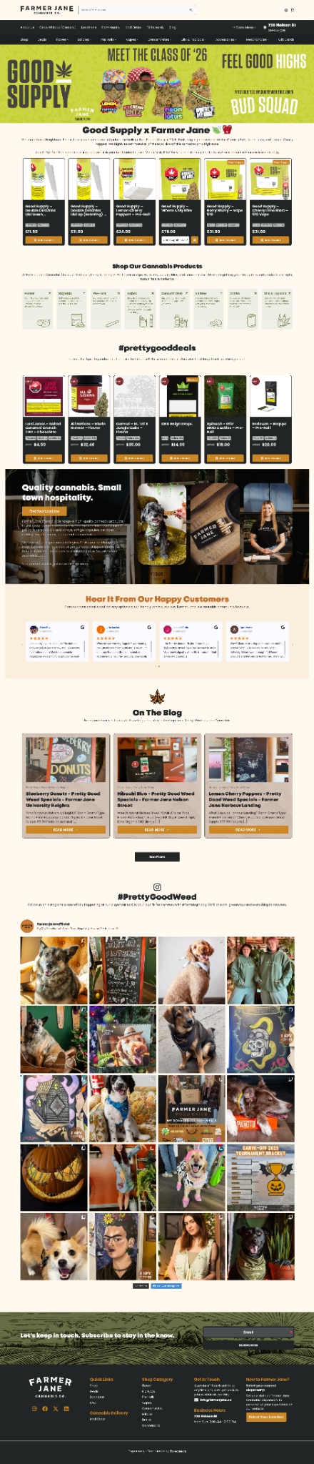 Farmer Jane branded online storefront