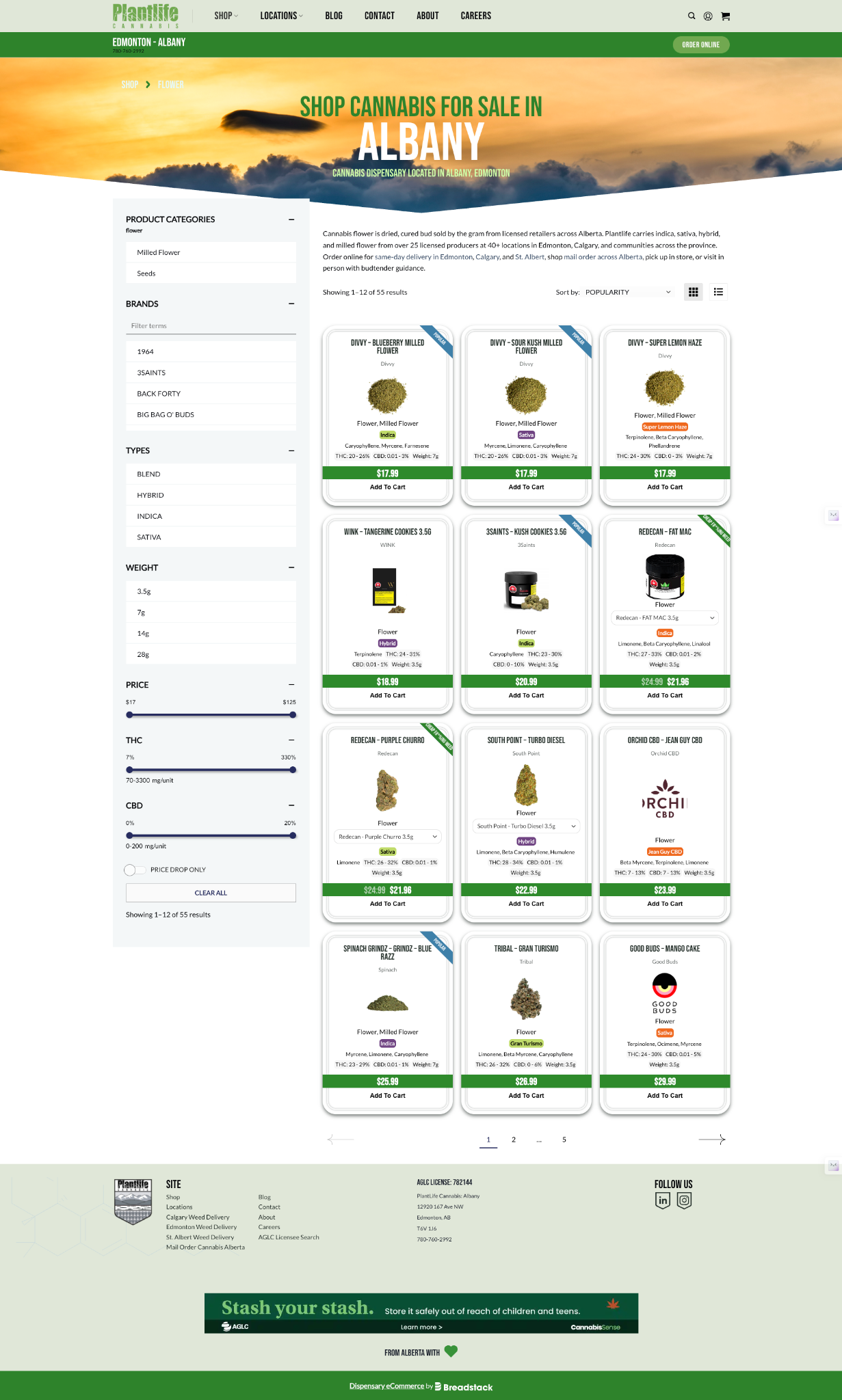Plantlife branded online storefront